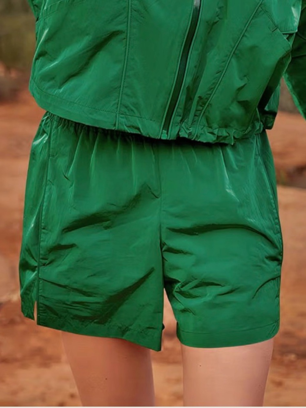 Amazon Women's Windbreaker Green Athletic Shorts